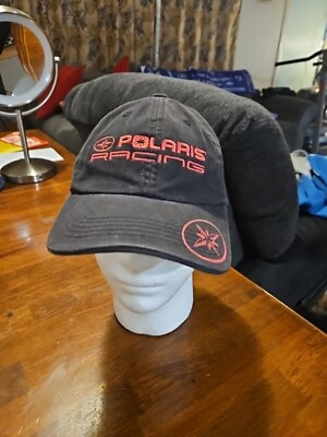 #ad Vintage Polaris Racing Black and Pink Hat Cap One Size Adjustable Strap $7.99