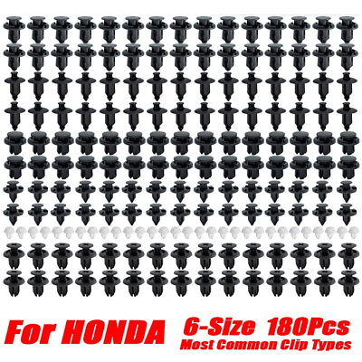 #ad 180Pcs Car Fender Bumper Panel Moulding Clips Push Rivets For Honda Civic Accord $21.50