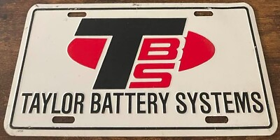#ad TBS Taylor Battery Systems Booster License Plate Birmingham Alabama $59.99