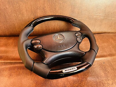 #ad AMG Mercedes Steering Wheel Nappa Leather Wood Black Piano W211 W463 SL550 W209 $1248.00