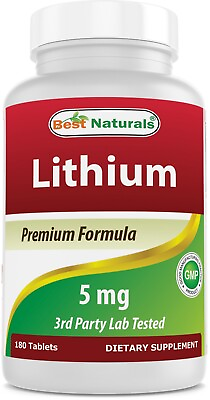#ad Best Naturals Lithium Orotate 5 mg 180 Tablets $13.99