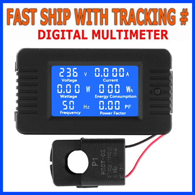 #ad 100A AC Meter Ammeter Volt Energy Voltage Power LCD Display Monitor Panel $15.55