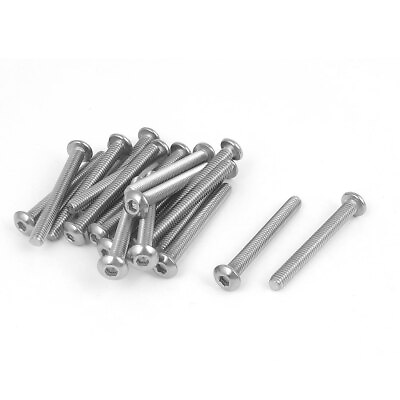 #ad M4x35mm 304 Stainless Steel Hex Socket Countersunk Round Head Screw Bolts 20PCS $8.44