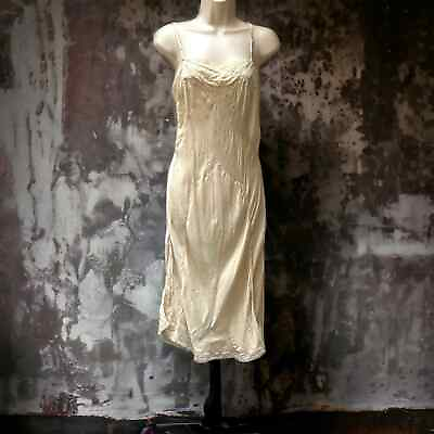 #ad Gorgeous White Silk and Lace 1920’s Slip Vintage READ $49.87