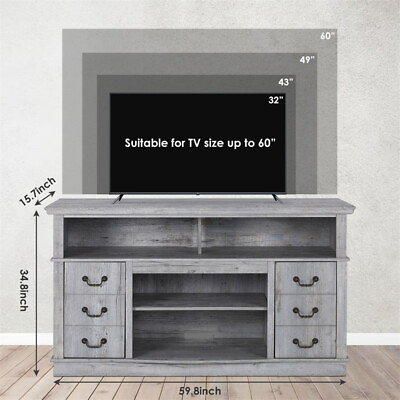 #ad Well designed TV Cabinet Vintage Home Living Room Wood TV Stand For TVs Modern E $474.99