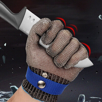 #ad Metal Mesh Cut Resistant Glove Food Grade Level 5 Protect Safety Kitchen Glove $16.38