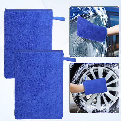 #ad #ad 2 Pack Microfiber Clay Bar Mitt Car Detailing Clay Glove Cleaning Wash Glove Rag $9.39