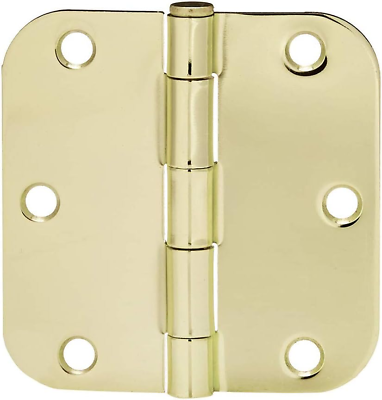 #ad Rounded 3.5 Inch x 3.5 Inch Door Hinges 18 Pack Polished Brass $23.99