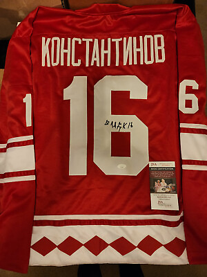 #ad Vladimir Konstantinov Custom Russian National Team Autographed Jersey $127.49