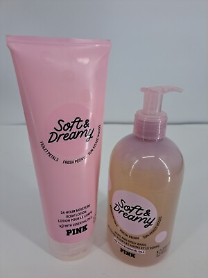 #ad Victoria#x27;s Secret Pink Soft amp; Dreamy 2 Piece Set Pump Body Wash amp; Body Lotion $29.94
