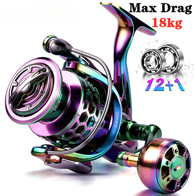 #ad New Multicolor Spinning Fishing Reel Smooth Metal Body Carp Reel Fishing Tackle $77.13