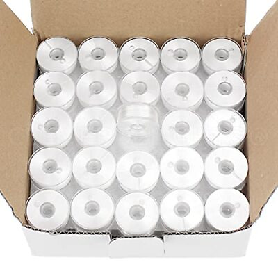 #ad White Prewound Bobbins Size M 100 Pack Plastic Sided 1quot; x 7 16quot; $39.96