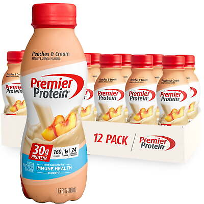 #ad Premier Protein Shake Peaches amp; Cream 30g Protein 11.5 fl oz 12 Ct $29.58