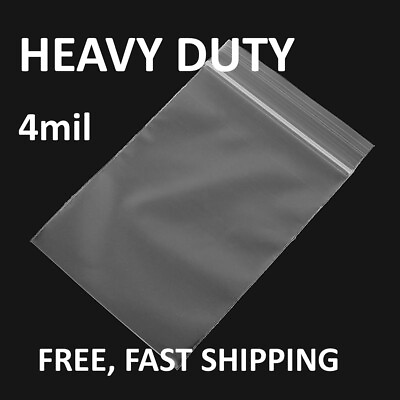 #ad Clear Reclosable Zip Seal Top Lock 4Mil Heavy Duty Bags Plastic 4 Mil Baggies $250.08