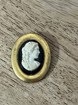 #ad Antique Celluloid or Similar Cameo Pin Brooch $8.49