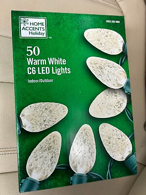 #ad 50 LED C6 String Light Warm White Constant ON Home Accents Holiday Christmas $12.00