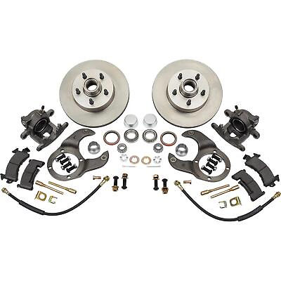 #ad Disc Brake Kit 5 on 4 1 2 Metric Caliper Fits Ford 1937 48 Spindle $329.99