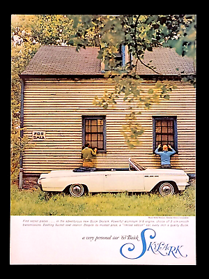 #ad Vintage 1963 Buick Skylark Convertible Print Ad $8.32