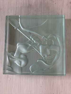 #ad DISNEY #2 1000 R. GUENTHER Peter Pan’s Captain Hook Etched GLASS PAPERWEIGHT $139.00