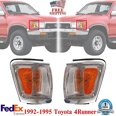 #ad Front Corner Lights Assembly with Chrome Trim LHamp;RH For 1992 1995 Toyota 4Runner $42.80