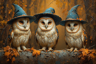 #ad WITCHY BARN OWL ART PRINT Bird Fantasy Night Animal Decor Gothic Poster D022 $7.95