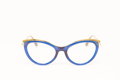 #ad Cat#x27;s Eye Women#x27;s Optical Eyewear 24K Gold Blue $170.00
