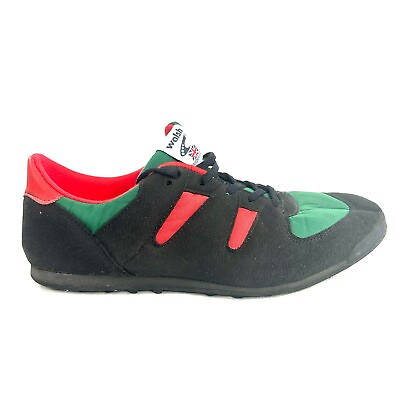 #ad Norman Walsh Vintage Men Size US 14 UK 13 Black Red Green Nylon Sneaker England $57.20