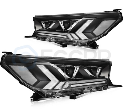 #ad Fits 2015 up Toyota Hilux Front Headlights Assembly w Reflective Bowl Lamps $287.49