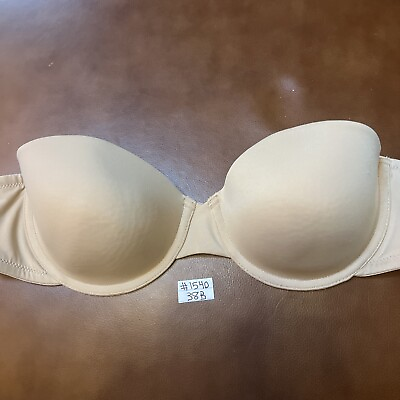 #ad Maidenform 7955 One Fabulous Fit Strapless Bra Lightly Padded UW 38B Nude #1540 $7.60
