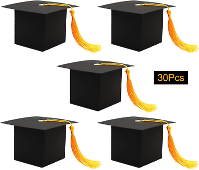 #ad 30Pcs Graduation Cap Candy Box Graduation Party Supplies 2024 Decorations Gradua $17.97