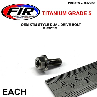 #ad Titanium Dual Drive Bolt M5 x12MM Collar Screw KTM engine case air filter brake $8.50