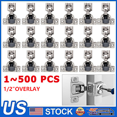 #ad LOT of 1 2quot; Overlay Self Close Face Frame 105° Compact Concealed Cabinet Hinge $54.21