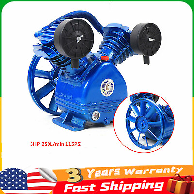 #ad #ad 3HP 2 Piston Twin Cylinder V Style Replacement Air Compressor Head Pump 1 Stage $120.70