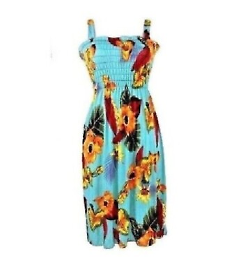 #ad Womens Sleeveless Smocked Sundress Floral Print M L XL XXL $9.98