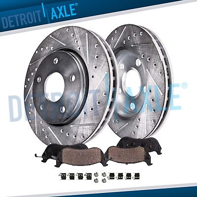 #ad Front Drilled Rotors Brake Pads for 2009 2019 Toyota Corolla Matrix Vibe xD $84.49