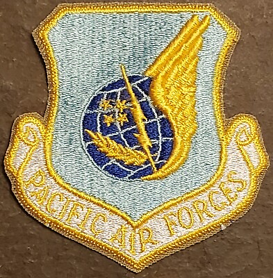 #ad USAF PACIFIC AIR FORCES PACAF PATCH FULL COLOR FLIGHT DRESS MILITARY VTG 70#x27;s $4.99