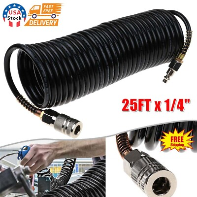 #ad 1 4quot; 25FT NPT Air Compressor Recoil Hose Line Spring Tube Coil 200PSI Tools USA $13.00
