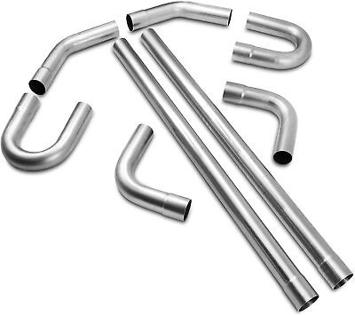 #ad 8pc 2.5quot; inch Stainless Steel T304 Custom Mandrel Exhaust Pipe Straight Bend Kit $88.99
