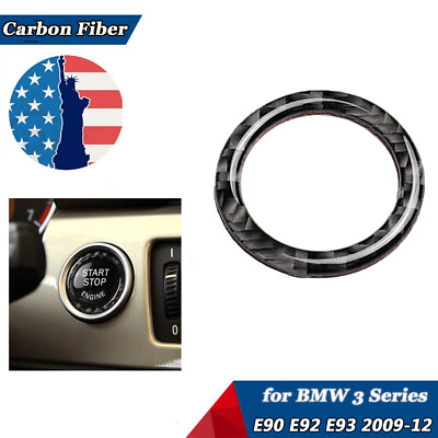 #ad For BMW 2009 2012 E90 E92 3 Series Carbon Fiber Engine Start Stop Button Cover $10.33