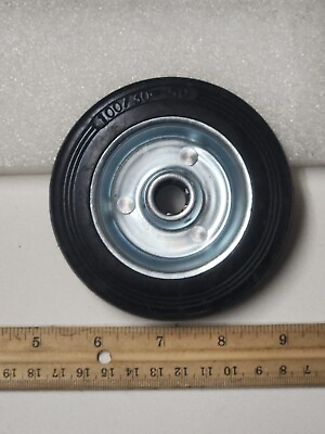#ad Caster Wheel Roller 4quot; Rubber Black 100 30 50 Replacement Wheel 1 Qty .5 Id $9.89
