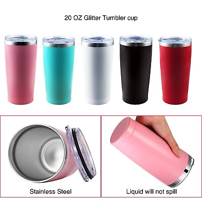 #ad 20oz Stainless Steel Tumbler Slider Lid Vacuum Insulated Travel Cup Coffee Mug $9.95