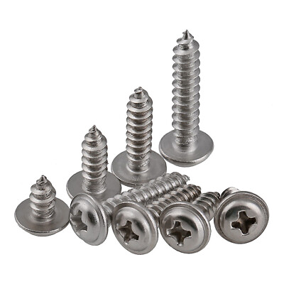 #ad M2 M4 FLANGED SELF TAPPING SCREWS A2 STAINLESS STEEL POZI FLANGE HEAD TAPPERS $3.09