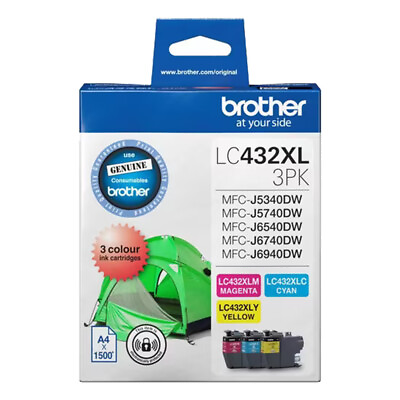#ad Brother LC432XL Cyan Magenta Yellow High Yield 3 Ink Cartridge Colour Value Pack AU $155.00