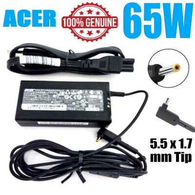 #ad Genuine Acer 65W AC Adapter Charger Power Supply A11 065N1A 19V 3.42A 5.5x1.7mm $8.88
