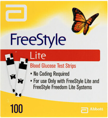 #ad 100 Free Style Lites Test Strips EXP 11 2024 to 2025 USA SHIPPER imported $41.00