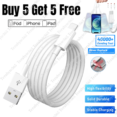 #ad For Apple iPhone 14 13 12 11 8 7 6 5 Fast Charge Cable 6Ft 3Ft USB Charging Cord $2.99