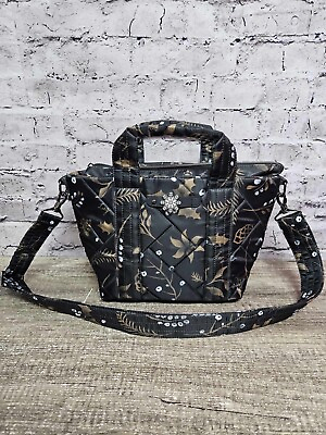 #ad Lug Dory Women’s Nylon Handbag NWOT Black Gold 8x13.5 $44.99