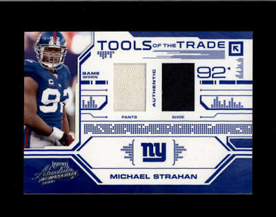 #ad MICHAEL STRAHAN 2008 ABSOLUTE TOOLS OF TRADE BLUE DUAL PANTS amp; SHOE # 100 BC8974 $22.99