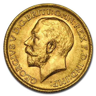 #ad 1915 Great Britain Gold Sovereign George V BU $658.03