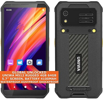 #ad UNIWA M512 RUGGED Standard 2d Scan Version 4gb 64gb Waterproof Android 12 4g NFC $296.99